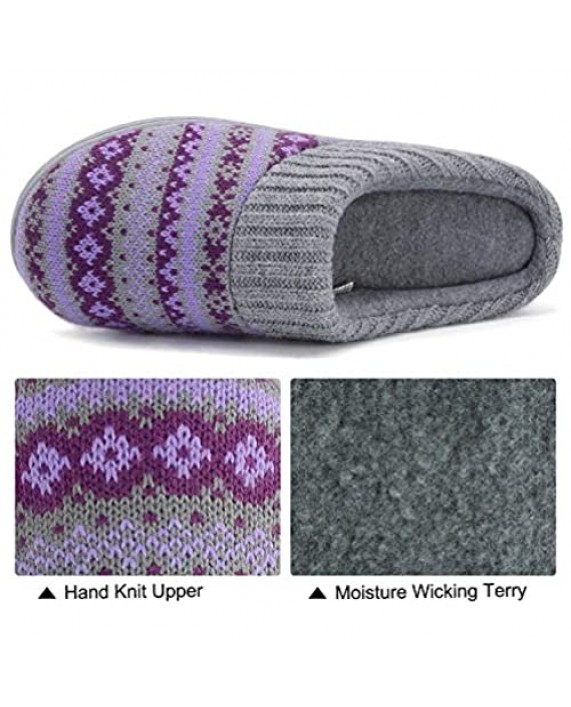 RockDove Women's Fair Isle Sweater Knit Memory Foam Slipper