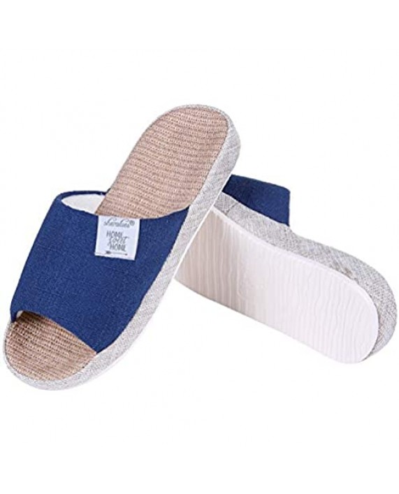 shevalues Women's Open Toe House Slippers Arch Support Lightweight Linen Slippers