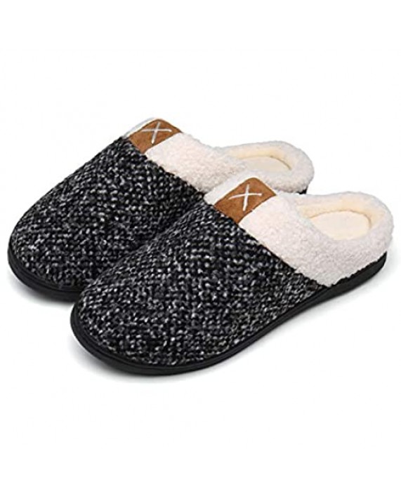 UBFEN Womens Mens Slippers Memory Foam Comfort Fuzzy Plush Lining Slip On House Shoes Indoor Outdoor