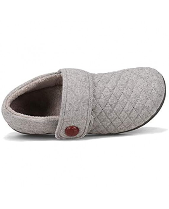 Vionic Women's Indulge Jackie Flannel Slip On Slipper- Comfortable Spa House Slippers That Include Three-Zone Comfort with Orthotic Insole Arch Support Soft House Shoes for Ladies