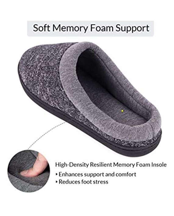 Women's Warm Cotton Knit Memory Foam Slippers Soft Yarn House Slippers with Anti Slip Sole
