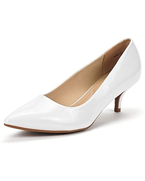 DREAM PAIRS Women's Moda Low Heel D'Orsay Pointed Toe Pump Shoes