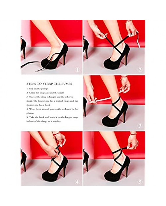 OCHENTA Women's Ankle Strap Platform Pump Party Dress High Heel