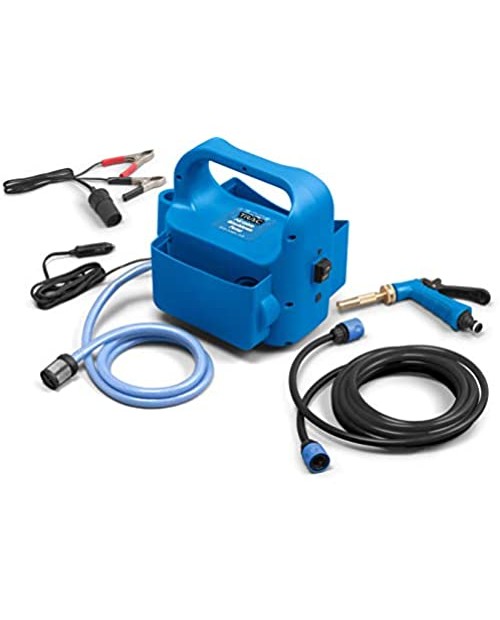 Trac Outdoors Portable Washdown Pump Kit - Self-Priming Marine-Grade Pump - Includes Everything Needed to Power-Spray Just Add Water (69380)