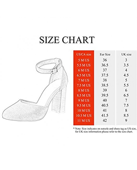 VETASTE Womens Chunky High Heel Pointed Toe Pumps Casual Ankle Strap Closed Toe Block Shoes